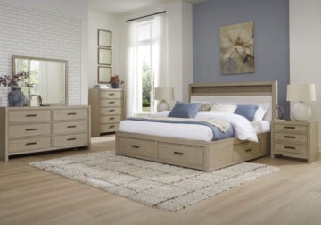 Calmoro Gray King Bookcase Bed Set
