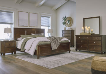 Danabrin Brown King Panel Bed Set