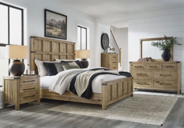 Ridgester Light Brown King Panel Bed Set