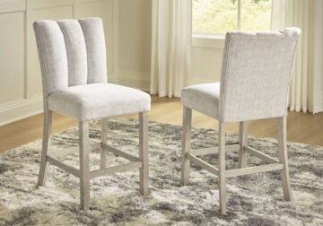 Larawyn Bisque Counter Height Upholstered Barstool