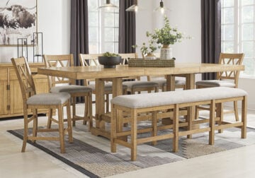 Havonplane Brown 8pc. Counter Height Dining Set w/ Bench