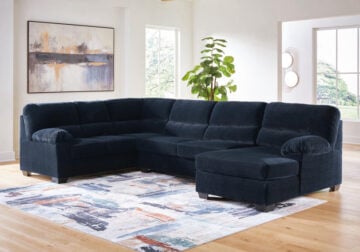 Simplejoy Navy 3pc. RAF Chaise Sectional