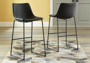 Centiar Black Tall Upholstered Barstool