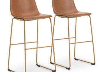 Ciabori Brown/Gold Tall Upholstered Barstool