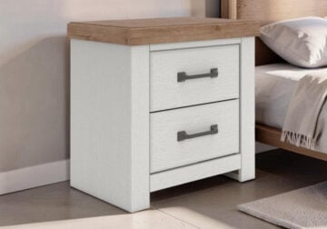Savonport White/Brown Night Stand