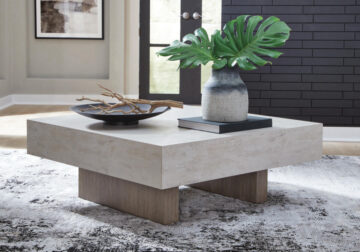 Jorlaina Light Grayish Brown Square Cocktail Table