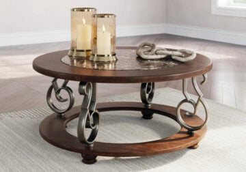 Frallyn Dark Brown Round Cocktail Table