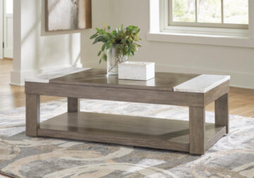 Loyaska Grayish Brown/White Lift Top Cocktail Table