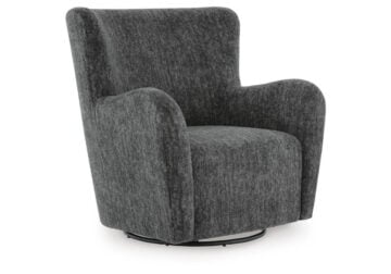 Rowenburg Heather Charcoal Swivel Glider Accent Chair