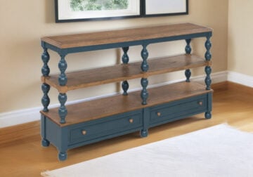 Finnworth Blue/Brown Console Sofa Table
