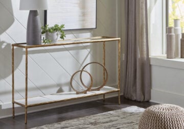 Ryandale Antique Brass Console Sofa Table