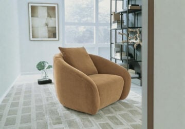 Yahya Camel Swivel Accent Chair