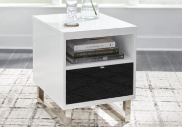 Gardoni White/Black Chair Side End Table