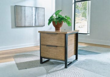 Montia Light Brown Rectangular End Table