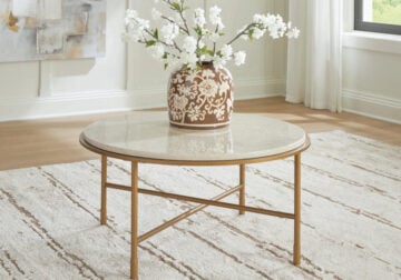 Alben Antique Gold Round Cocktail Table