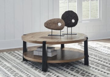 Ridgester Light Brown/Black Round Cocktail Table