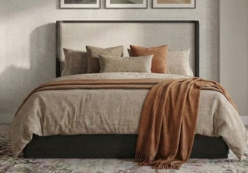 Rosalie Black Queen Upholstered Bed