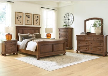 Zackaryn Warm Brown King Panel Bed Set