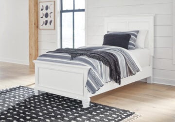 Fortman White Twin Panel Bed